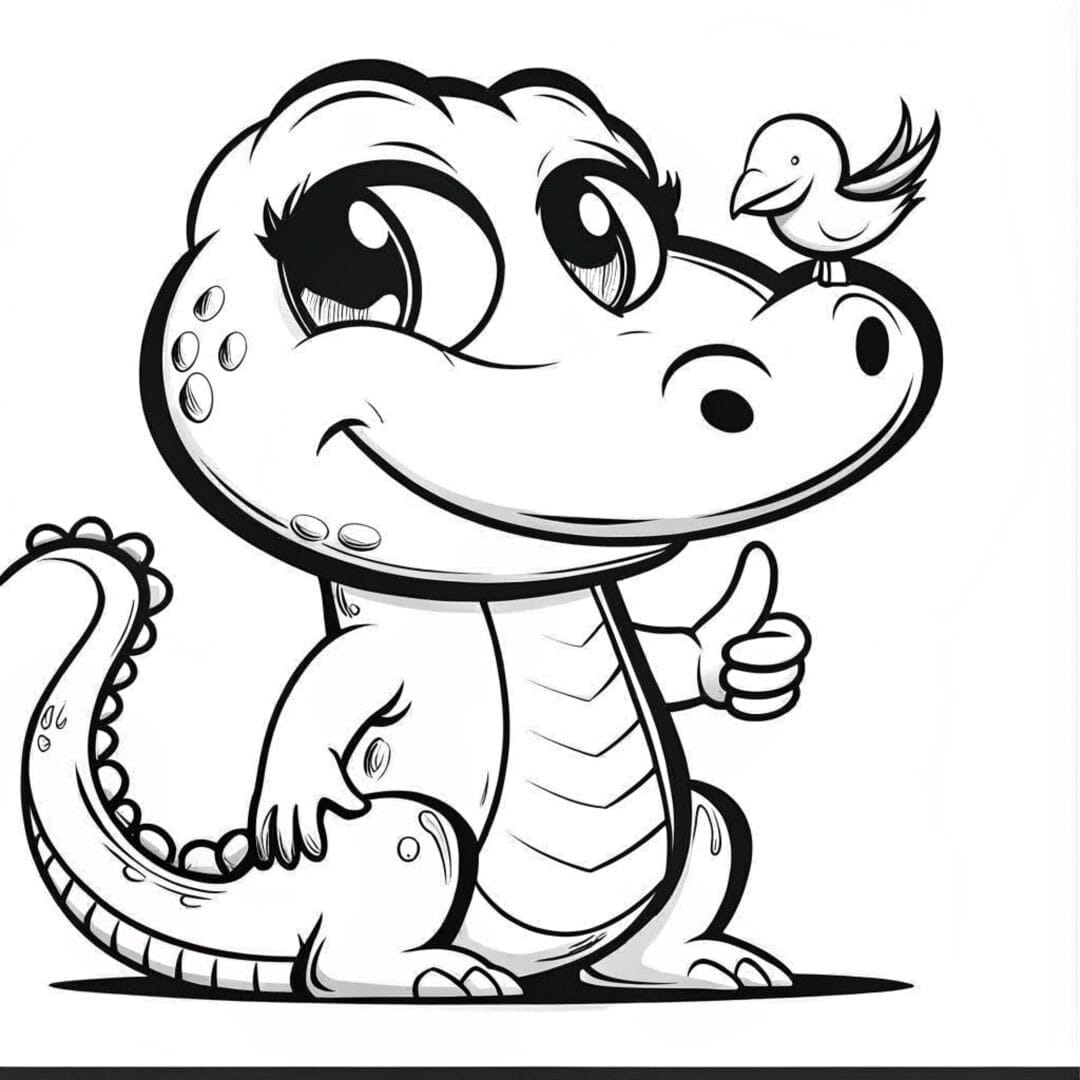 cute alligator coloring pages