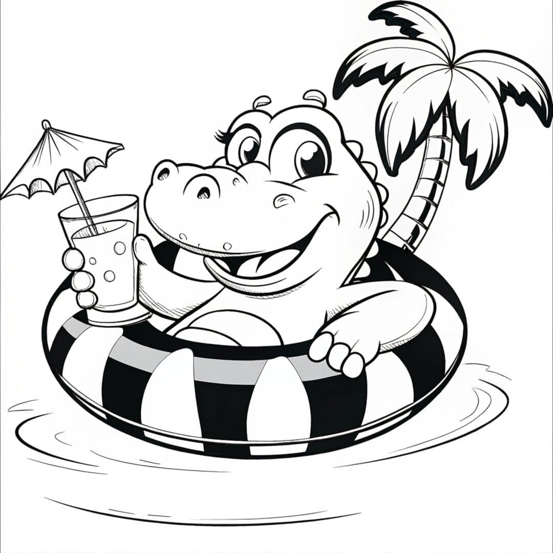 cute alligator coloring pages