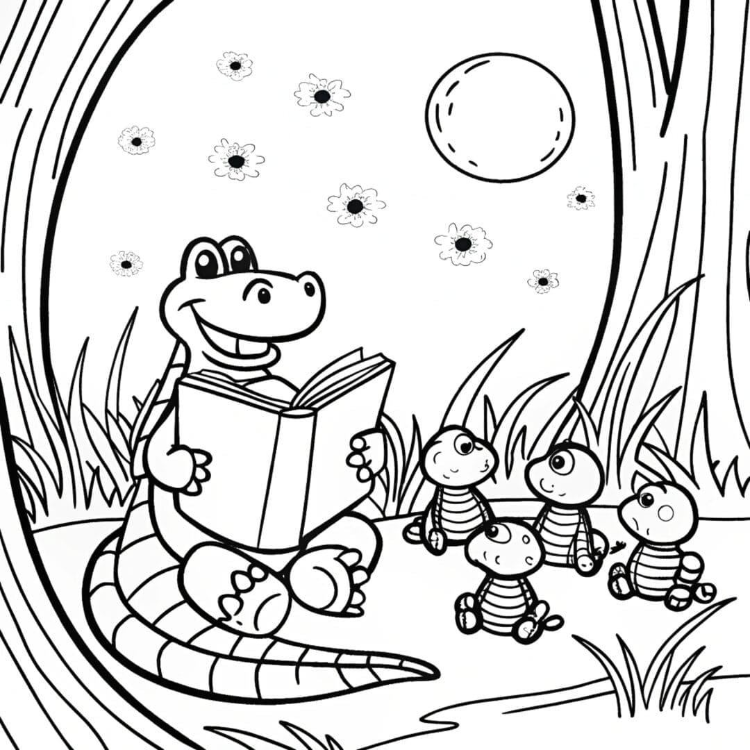 cute alligator coloring pages
