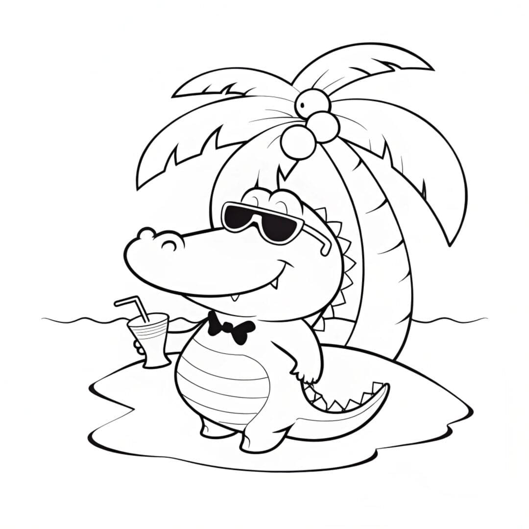 cute alligator coloring pages