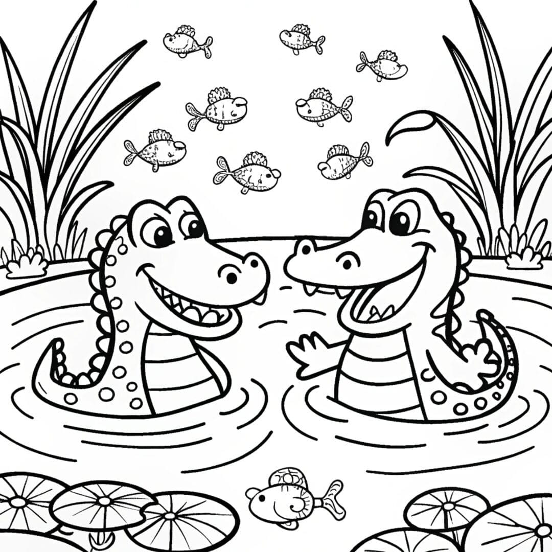 cute alligator coloring pages
