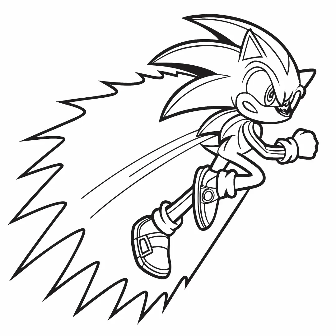 A dynamic scene of Shadow Sonic using Chaos Control to teleport – shadow sonic color page