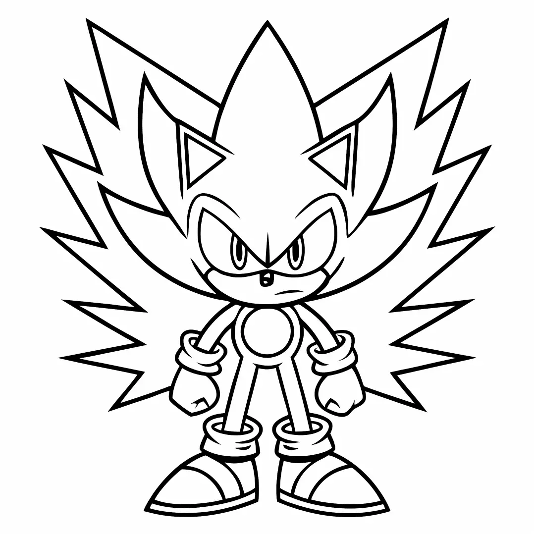 Shadow Sonic charging up a powerful Chaos Spear, energy crackling around him – shadow sonic color page